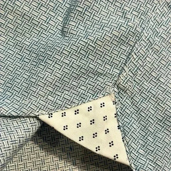 TED BAKER LONDON DRESS SHIRT Men’s Size 7 3XL Linen Blend Blue Button Down Print - Picture 5 of 8